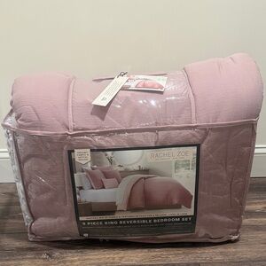 Rachel Zoe Blush Reversible king Comforter Set